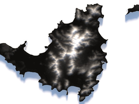 Saint Martin terrain map 3D Model