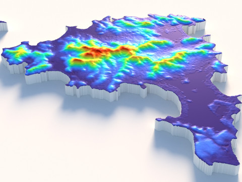 Saint Martin terrain map 3D Model