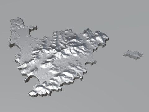 Saint Martin terrain map 3D Model