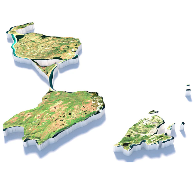 Saint Pierre and Miquelon terrain map 3D Model .c4d .max .obj .3ds .fbx .stl .blend 