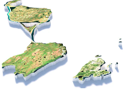Saint Pierre and Miquelon terrain map 3D Model