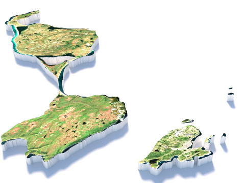 Saint Pierre and Miquelon terrain map 3Dモデル
