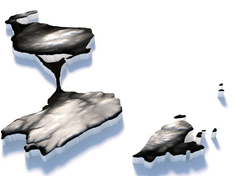 Saint Pierre and Miquelon terrain map 3D Model