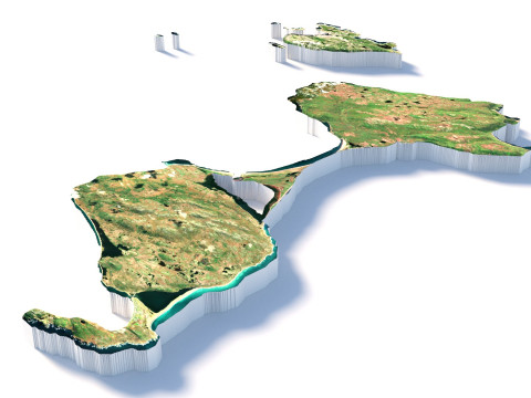 Saint Pierre and Miquelon terrain map 3Dモデル