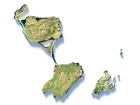 Saint Pierre and Miquelon terrain map 3D Model