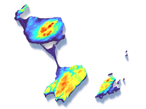 Saint Pierre and Miquelon terrain map 3Dモデル