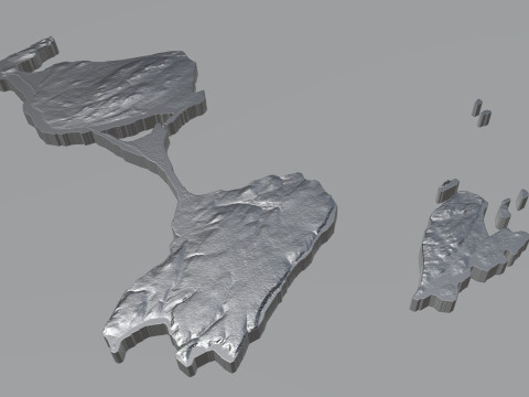 Saint Pierre and Miquelon terrain map 3Dモデル