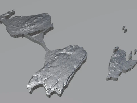 Saint Pierre and Miquelon terrain map 3D Model