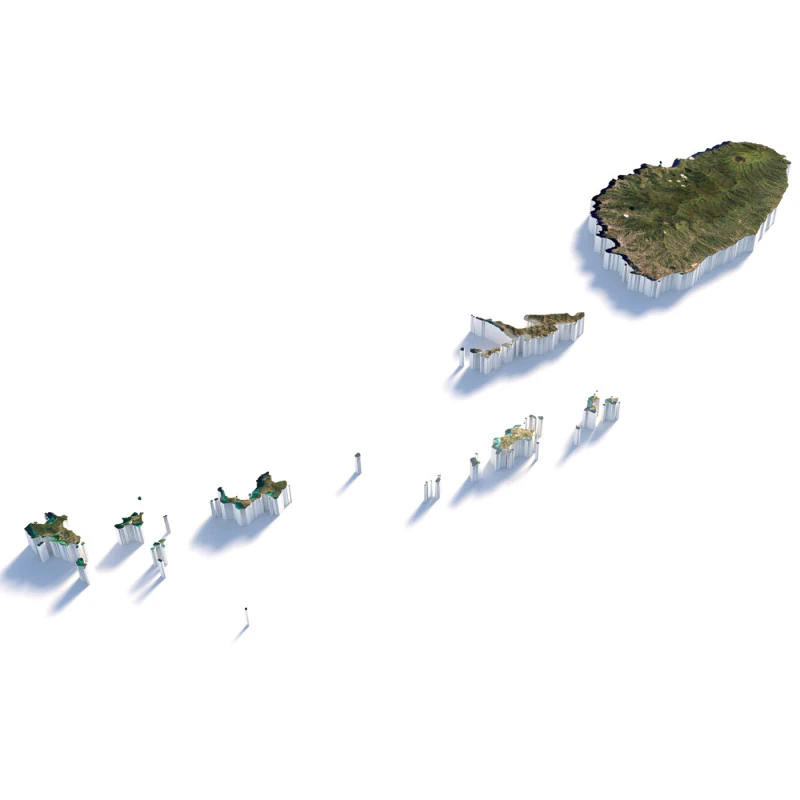Saint Vincent and the Grenadines terrain map 3D Model .c4d .max .obj .3ds .fbx .stl .blend 