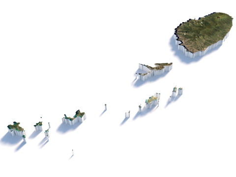 Saint Vincent and the Grenadines terrain map 3D मॉडल