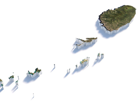 Saint Vincent and the Grenadines terrain map 3D मॉडल