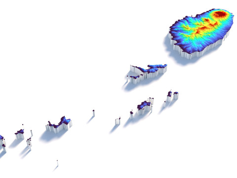 Saint Vincent and the Grenadines terrain map 3D मॉडल