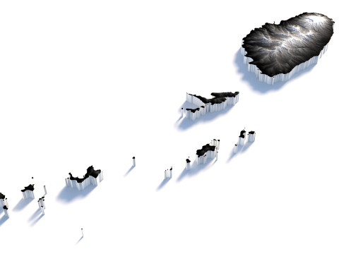 Saint Vincent and the Grenadines terrain map 3D मॉडल