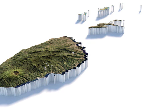 Saint Vincent and the Grenadines terrain map 3D Model