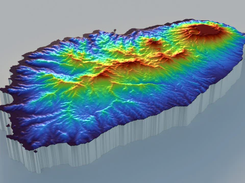 Saint Vincent and the Grenadines terrain map 3D Model