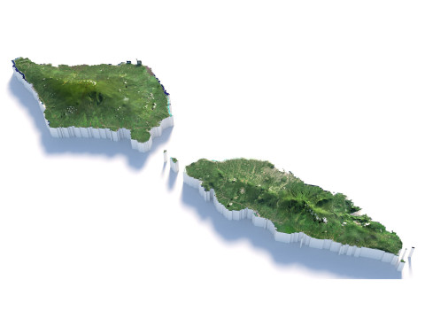 Samoa terrain map 3D मॉडल