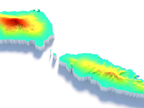 Samoa terrain map 3D Model