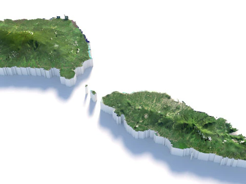 Samoa terrain map 3D Model