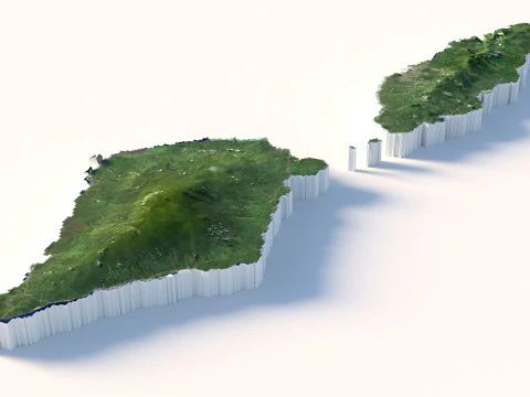 Samoa terrain map 3D Model
