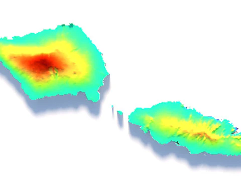 Samoa terrain map 3D Model
