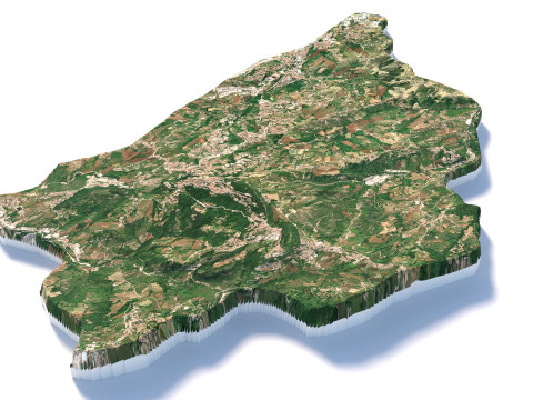 San Marino terrain map Model 3D