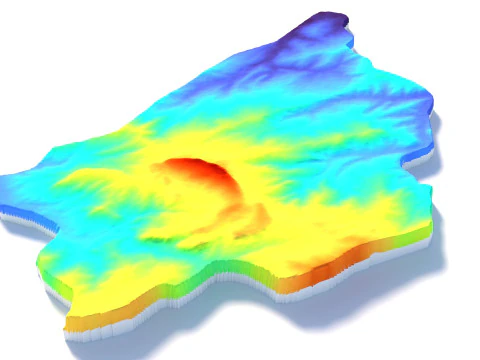 San Marino terrain map 3D Model