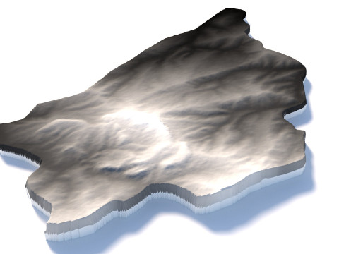 San Marino terrain map Model 3D