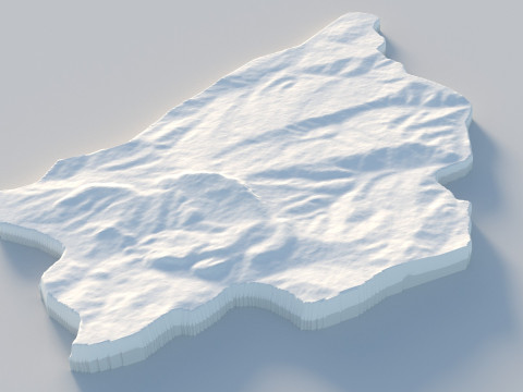 San Marino terrain map Model 3D