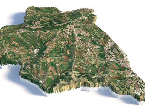 San Marino terrain map Model 3D