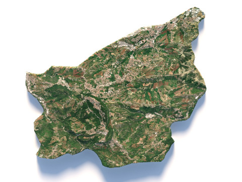 San Marino terrain map Model 3D