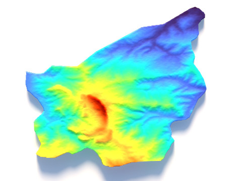 San Marino terrain map Model 3D