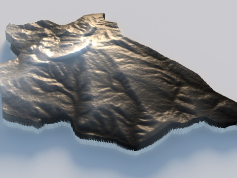 San Marino terrain map Model 3D