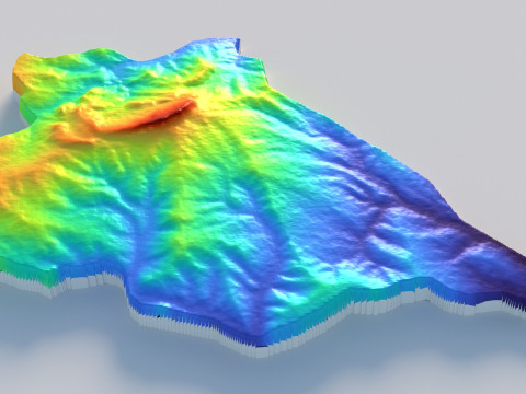 San Marino terrain map Model 3D