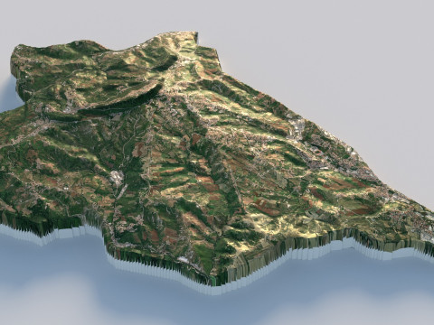 San Marino terrain map Model 3D