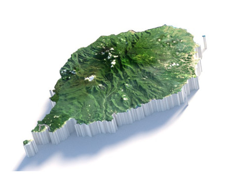 Sao Tome and Principe terrain map 3D Model