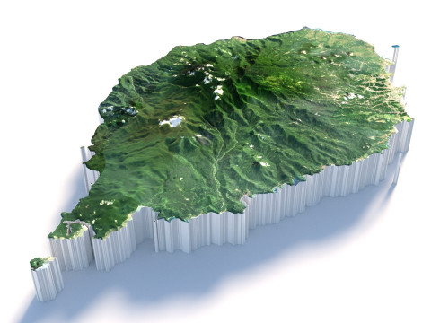 Sao Tome and Principe terrain map 3D Model