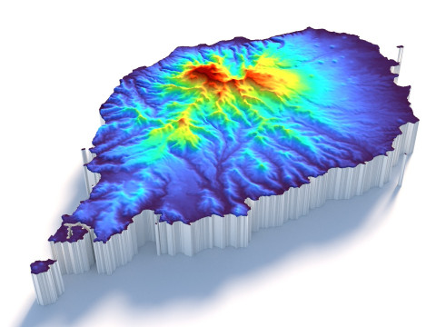 Sao Tome and Principe terrain map 3D Model