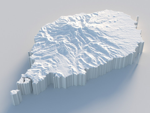 Sao Tome and Principe terrain map 3D Model