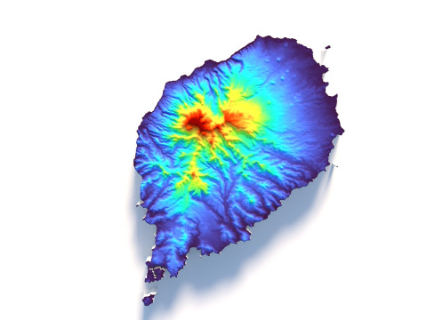Sao Tome and Principe terrain map 3D Model
