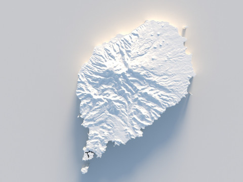 Sao Tome and Principe terrain map 3D Model