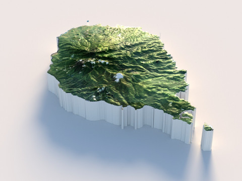 Sao Tome and Principe terrain map 3D Model