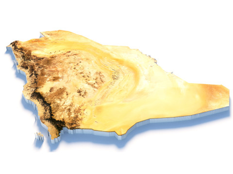 Saudi Arabia terrain map 3D Model