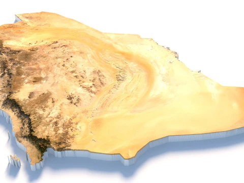 Saudi Arabia terrain map 3D Model