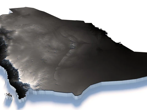 Saudi Arabia terrain map 3D Model