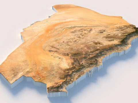 Saudi Arabia terrain map 3D Model
