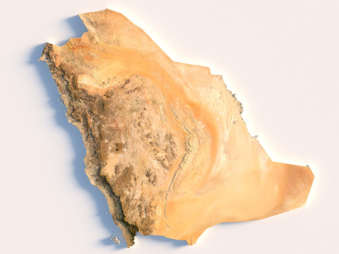 Saudi Arabia terrain map Modèle 3D
