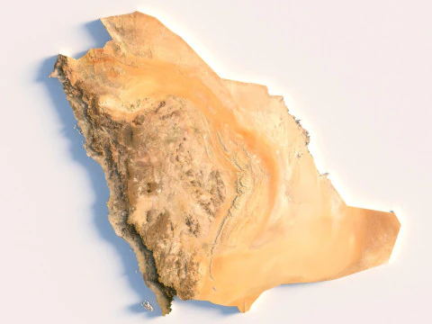 Saudi Arabia terrain map 3D Model