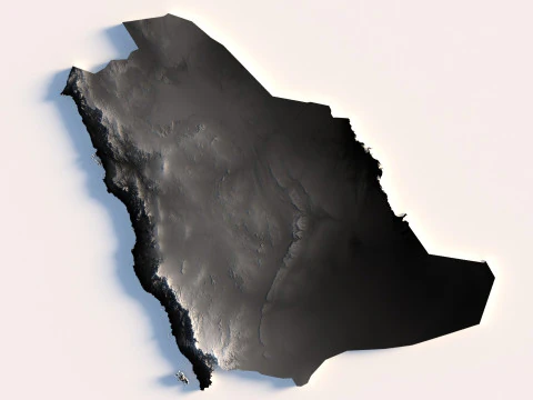 Saudi Arabia terrain map 3D Model