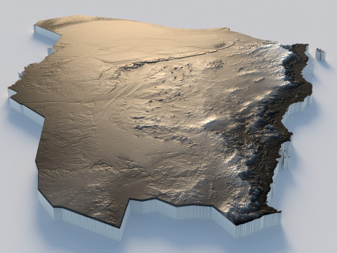 Saudi Arabia terrain map Modèle 3D