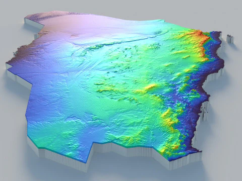 Saudi Arabia terrain map 3D Model